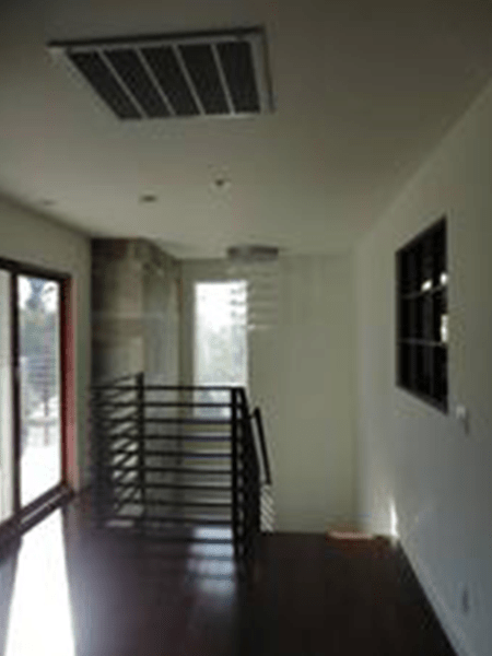 Bright, modern interior featuring a staircase